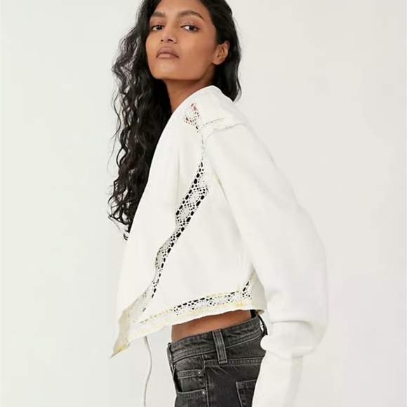 Free People Lost Cause Knit Lace Tie Front Cardigan - Picture 3 of 8